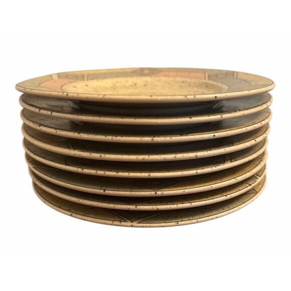 Vintage Lot of 8 Nova Studios Terrazzo MBOO2 Pastel Oven to Table Small Plates - Picture 3 of 4